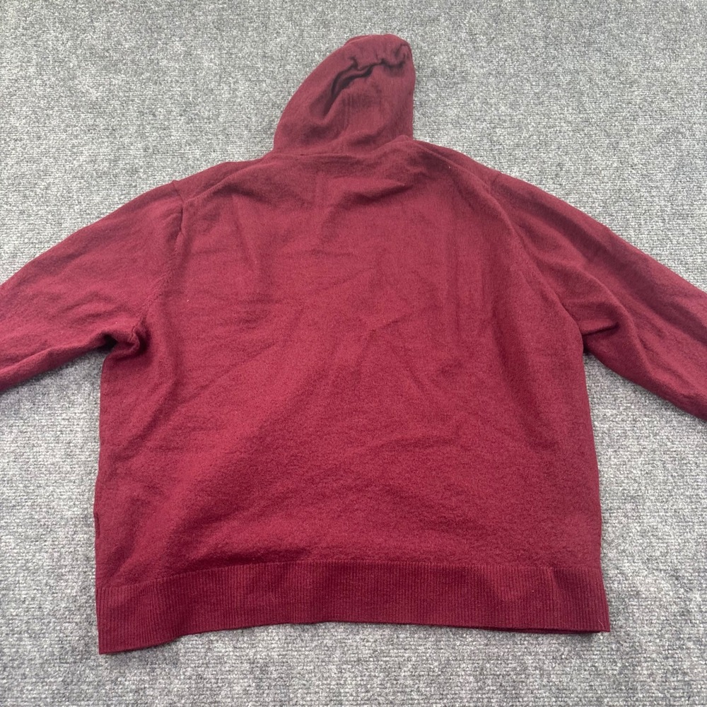 Artefact Hoodie XXL Burgundy 100% Merino Wool Knit Pullover Men's - Picture 6 of 6